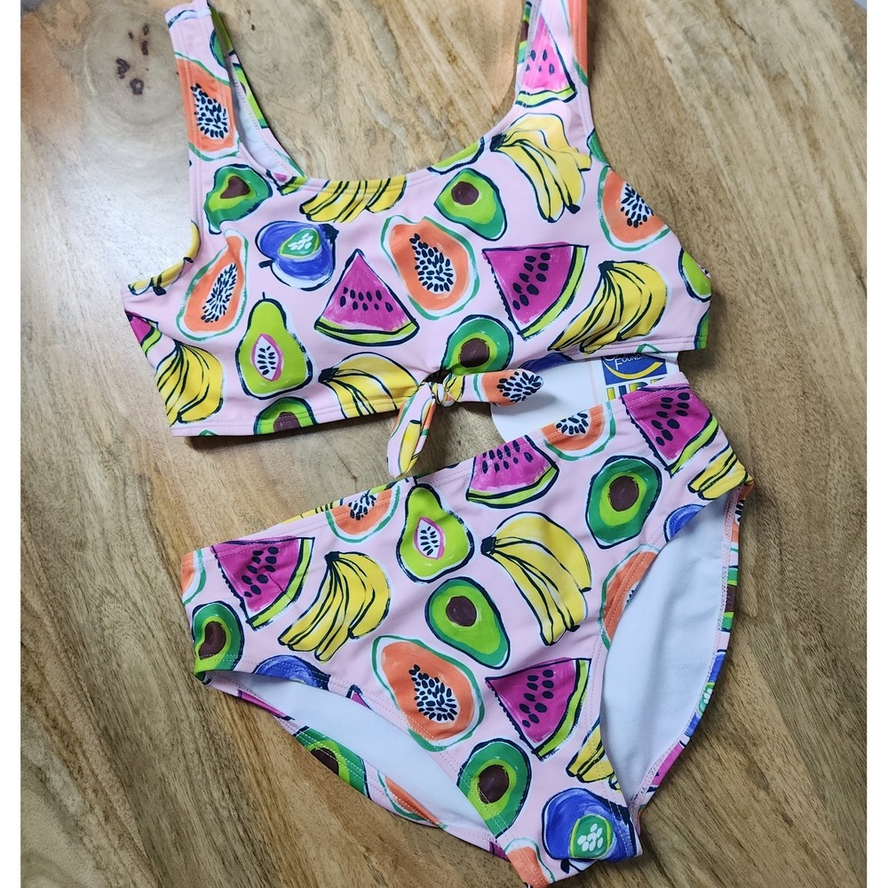 Andy &‎ Evan Swim Suit Girls Size 16 Two Piece Fruit Pattern